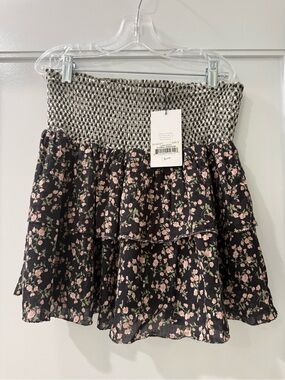 Sundays Lara Skirt Floral Gingham - Black/Pink